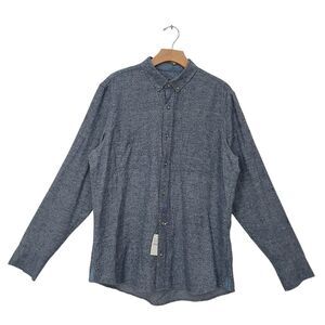 Wallin & Bros Flannel Shirt Mens Large Gray Cotton Button Up Long Sleeve Soft